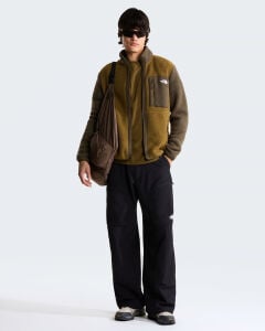 TNF Erkek Yumiori Tam Boy Fermuarlı Polar Mont Caraway Seed-New Taupe Green