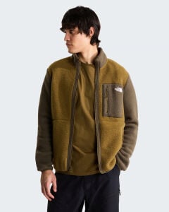 TNF Erkek Yumiori Tam Boy Fermuarlı Polar Mont Caraway Seed-New Taupe Green