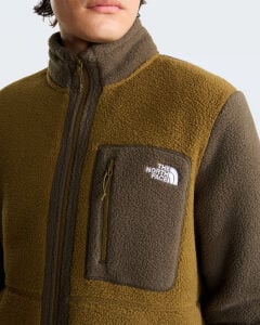 TNF Erkek Yumiori Tam Boy Fermuarlı Polar Mont Caraway Seed-New Taupe Green