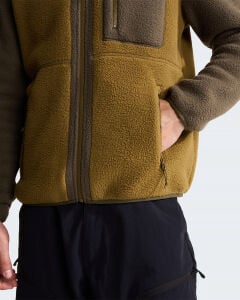 TNF Erkek Yumiori Tam Boy Fermuarlı Polar Mont Caraway Seed-New Taupe Green