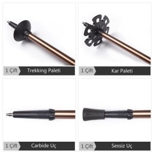 Evolite Golden Quick-Lock Dıştan Kilitli Trekking Batonu