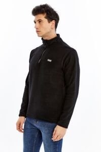 Champp Summit Yarım Fermuarlı Erkek Polar - Siyah