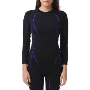 Evolite Thermowear Kadın Termal İçlik Üst (Siyah/Mor)