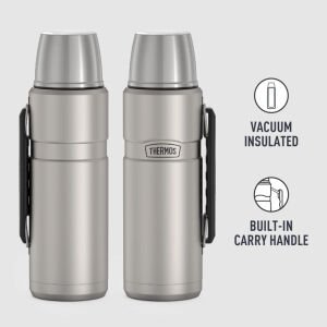 Thermos 1,2 Litre King Large Çelik Termos - Mat Gri