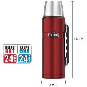 Thermos 1,2 Litre King Large Çelik Termos - Cranberry
