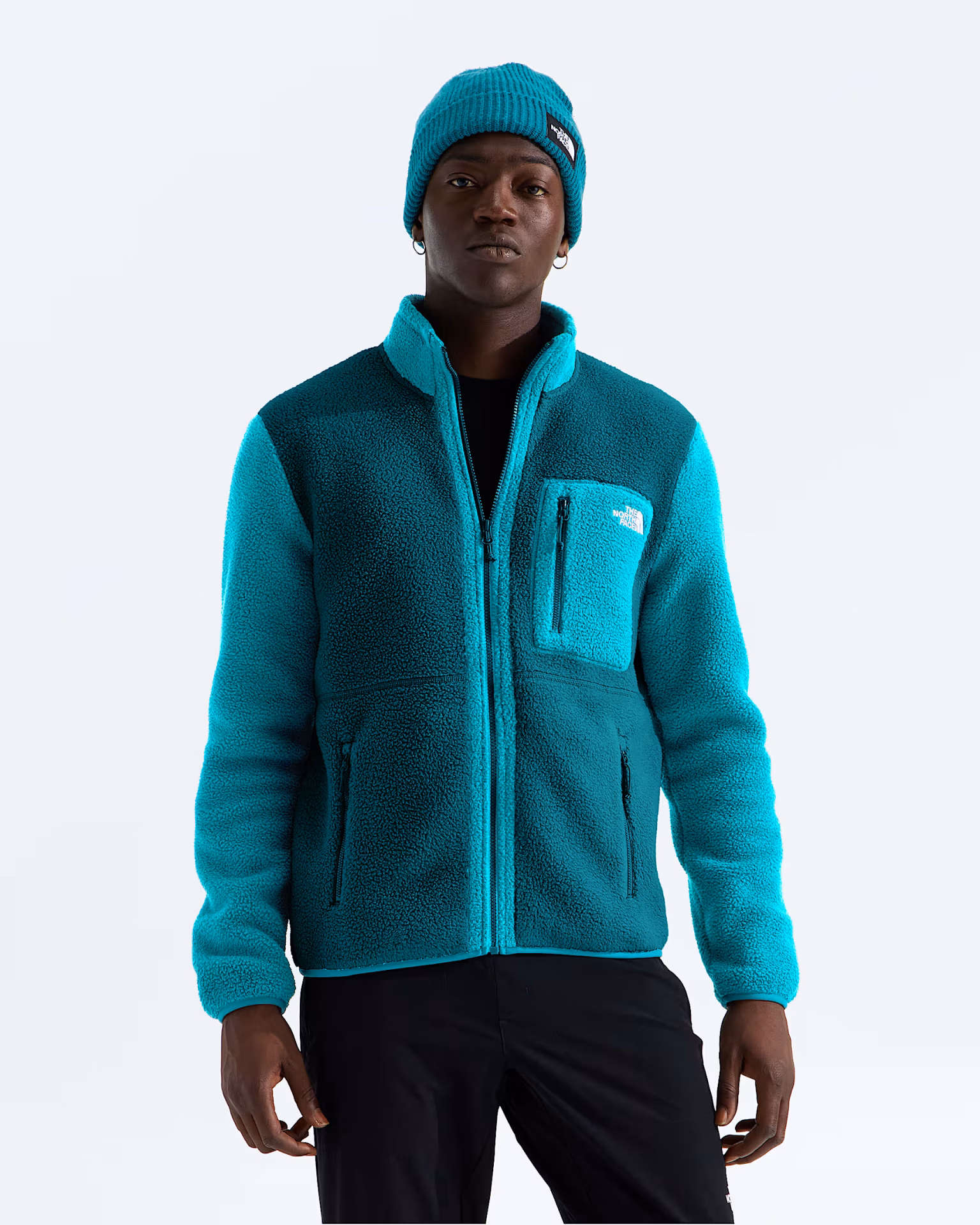 TNF Erkek Yumiori Tam Boy Fermuarlı Polar Mont Restorative Teal / Pacific Teal
