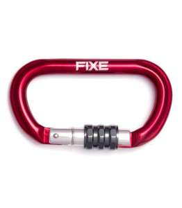Fixe SYMMETRIC Screw Gate Kilitli D Karabina Red-Grey