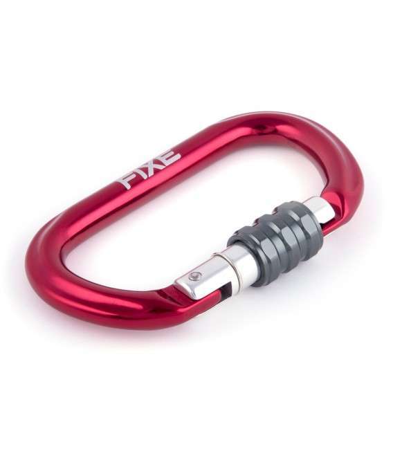 Fixe SYMMETRIC Screw Gate Kilitli D Karabina Red-Grey
