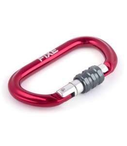 Fixe SYMMETRIC Screw Gate Kilitli D Karabina Red-Grey