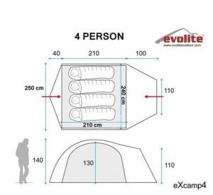 Evolite Excamp 4 Pro Çadır - 4 Mevsim