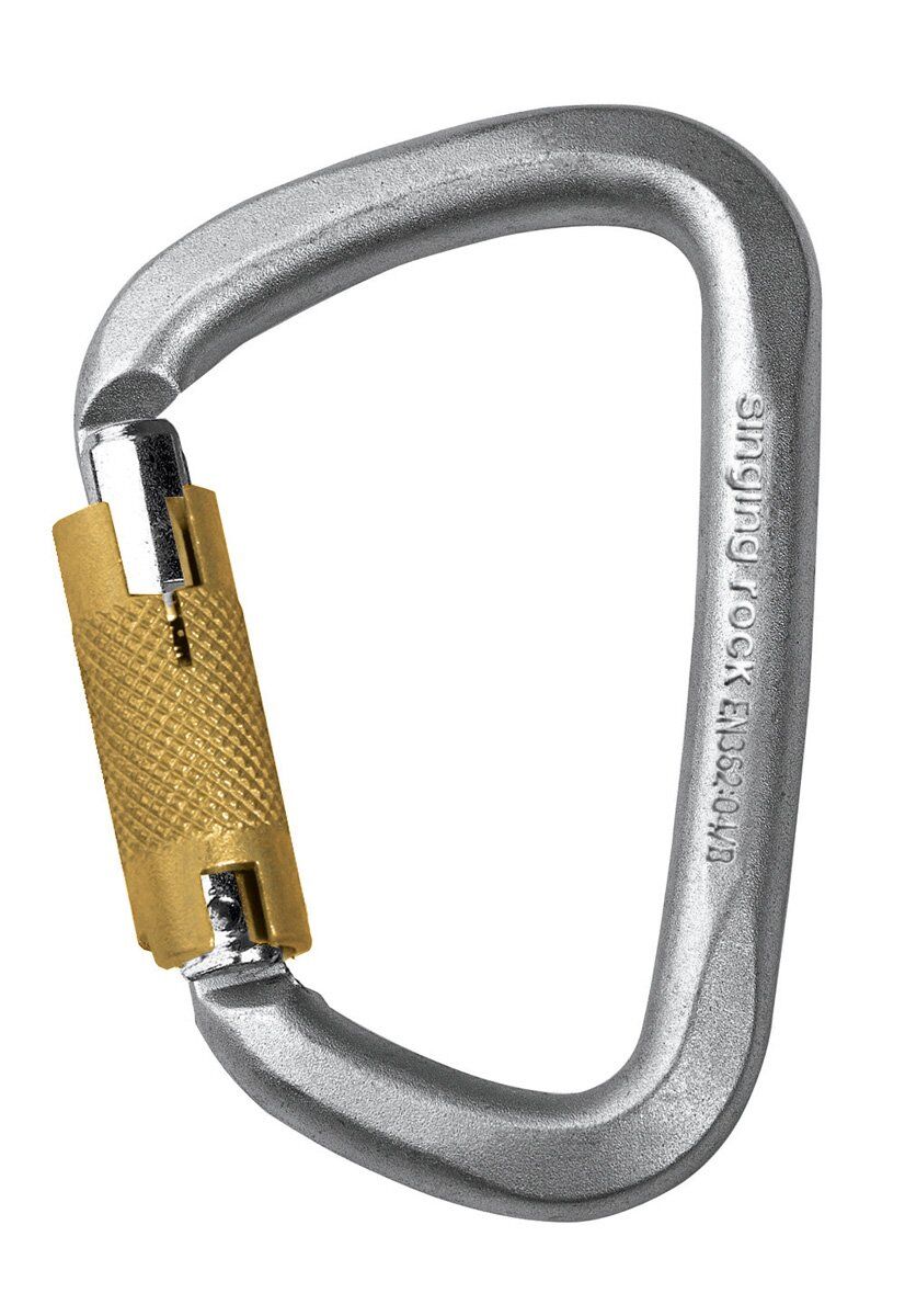 Singingrock D Steel Connector Triple Lock Otomatik Kilitli Çelik Karabina