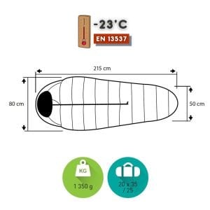 Trimm Battle -23'C Ultralight Uyku Tulumu - Haki (185 cm)