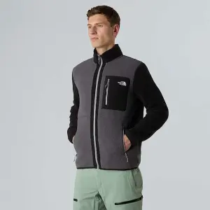 TNF Erkek Yumiori Tam Boy Fermuarlı Polar Mont Anthracite Grey/TNF Bla
